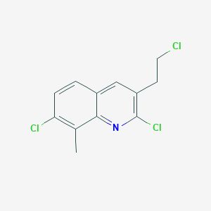 molecular formula C12H10Cl3N B11850730 3-(2-Chloroethyl)-2,7-dichloro-8-methylquinoline CAS No. 948291-91-6