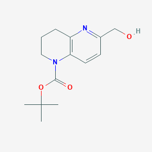 molecular formula C14H20N2O3 B11850750 tert-Butyl 6-(hydroxymethyl)-3,4-dihydro-1,5-naphthyridine-1(2H)-carboxylate 