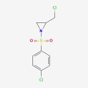 molecular formula C9H9Cl2NO2S B11850766 1-(4-Chlorobenzene-1-sulfonyl)-2-(chloromethyl)aziridine CAS No. 832-46-2