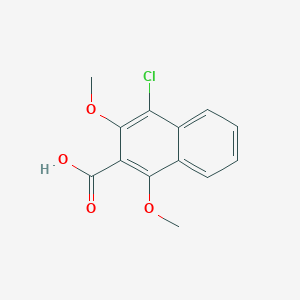 molecular formula C13H11ClO4 B11850782 4-Chloro-1,3-dimethoxy-2-naphthoic acid 