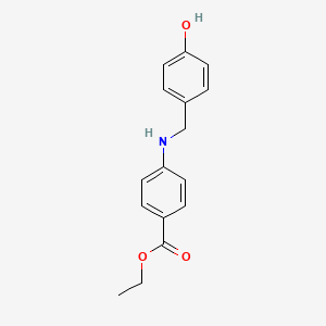 molecular formula C16H17NO3 B11850784 Ethyl 4-((4-hydroxybenzyl)amino)benzoate CAS No. 64261-01-4