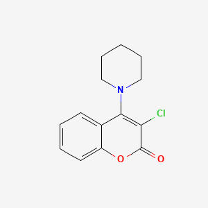 molecular formula C14H14ClNO2 B11850788 3-Chloro-4-piperidinocoumarin CAS No. 36048-07-4