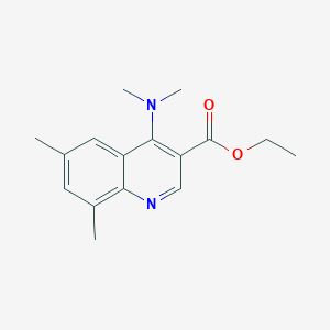 molecular formula C16H20N2O2 B11850815 Ethyl 4-(dimethylamino)-6,8-dimethylquinoline-3-carboxylate 