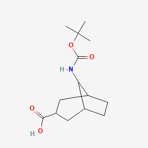 molecular formula C14H23NO4 B11850841 8-{[(Tert-butoxy)carbonyl]amino}bicyclo[3.2.1]octane-3-carboxylic acid CAS No. 1334147-72-6