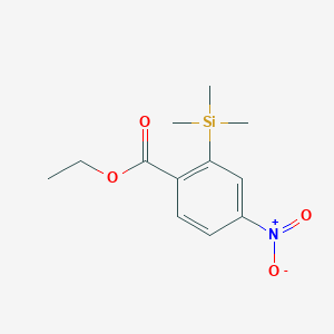 molecular formula C12H17NO4Si B11850878 Ethyl 4-nitro-2-(trimethylsilyl)benzoate 