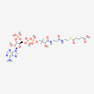 molecular formula C26H40Li2N7O19P3S B011851 dilithium;5-[2-[3-[[(2R)-4-[[[(2R,3S,4R,5R)-5-(6-aminopurin-9-yl)-4-hydroxy-3-[hydroxy(oxido)phosphoryl]oxyoxolan-2-yl]methoxy-hydroxyphosphoryl]oxy-hydroxyphosphoryl]oxy-2-hydroxy-3,3-dimethylbutanoyl]amino]propanoylamino]ethylsulfanyl]-5-oxopentanoate CAS No. 103192-48-9