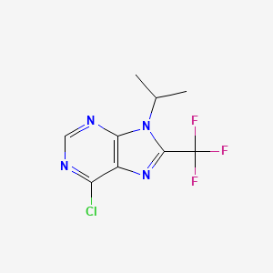 molecular formula C9H8ClF3N4 B11851079 6-Chloro-9-isopropyl-8-(trifluoromethyl)-9H-purine 