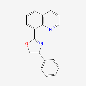 molecular formula C18H14N2O B11851086 4-Phenyl-2-(quinolin-8-yl)-4,5-dihydrooxazole 
