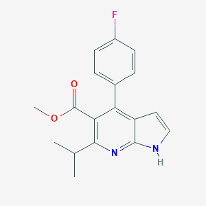 molecular formula C18H17FN2O2 B118511 Methyl 4-(4-fluorophenyl)-6-isopropyl-1H-pyrrolo[2,3-B]pyridine-5-carboxylate CAS No. 140640-91-1