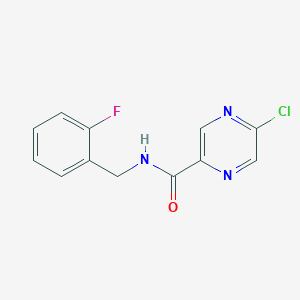molecular formula C12H9ClFN3O B11851115 5-Chloro-N-(2-fluorobenzyl)pyrazine-2-carboxamide 