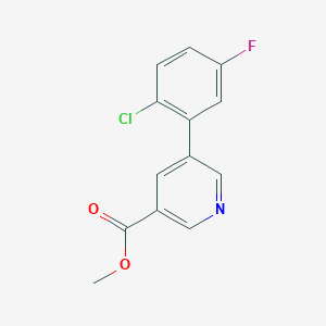 molecular formula C13H9ClFNO2 B11851212 Methyl 5-(2-chloro-5-fluorophenyl)nicotinate CAS No. 1346692-27-0