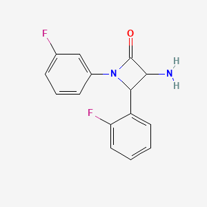 molecular formula C15H12F2N2O B11851228 3-Amino-4-(2-fluorophenyl)-1-(3-fluorophenyl)azetidin-2-one 