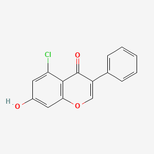 molecular formula C15H9ClO3 B11851252 5-Chloro-7-hydroxy-3-phenyl-4H-1-benzopyran-4-one CAS No. 112953-93-2