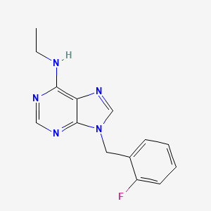 molecular formula C14H14FN5 B11851278 N-Ethyl-9-[(2-fluorophenyl)methyl]-9H-purin-6-amine CAS No. 101154-88-5