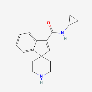 molecular formula C17H20N2O B11851286 N-Cyclopropylspiro[indene-1,4'-piperidine]-3-carboxamide 