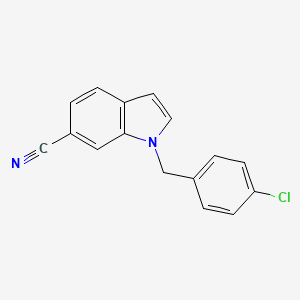 molecular formula C16H11ClN2 B11851317 1-(4-Chlorobenzyl)-1H-indole-6-carbonitrile 