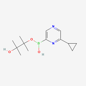 molecular formula C13H21BN2O3 B11851332 (6-Cyclopropylpyrazin-2-yl)-(3-hydroxy-2,3-dimethylbutan-2-yl)oxyborinic acid 