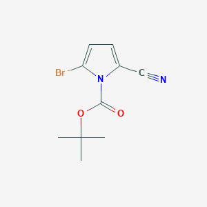 molecular formula C10H11BrN2O2 B11851352 tert-Butyl 2-bromo-5-cyano-1H-pyrrole-1-carboxylate 