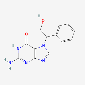 molecular formula C13H13N5O2 B11851372 2-Amino-7-(2-hydroxy-1-phenylethyl)-1H-purin-6(7H)-one CAS No. 77816-17-2