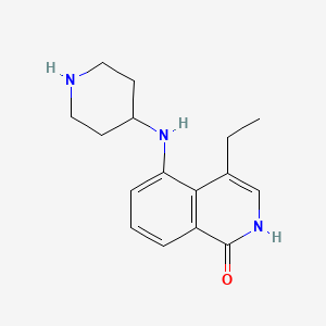 molecular formula C16H21N3O B11851375 4-Ethyl-5-(piperidin-4-ylamino)isoquinolin-1(2H)-one CAS No. 651309-10-3