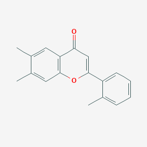 molecular formula C18H16O2 B11851390 6,7-dimethyl-2-(o-tolyl)-4H-chromen-4-one CAS No. 88952-96-9
