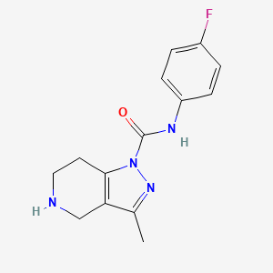molecular formula C14H15FN4O B11851446 N-(4-Fluorophenyl)-3-methyl-4,5,6,7-tetrahydro-1H-pyrazolo[4,3-C]pyridine-1-carboxamide 