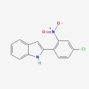 molecular formula C14H9ClN2O2 B11851462 2-(4-chloro-2-nitrophenyl)-1H-indole CAS No. 65287-40-3
