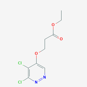 molecular formula C9H10Cl2N2O3 B11851469 Ethyl 3-((5,6-dichloropyridazin-4-yl)oxy)propanoate CAS No. 1346698-26-7