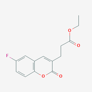 molecular formula C14H13FO4 B11851485 Ethyl 3-(6-fluoro-2-oxo-2H-chromen-3-yl)propanoate 