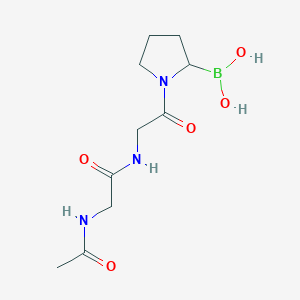 molecular formula C10H18BN3O5 B11851494 [1-(N-Acetylglycylglycyl)pyrrolidin-2-yl]boronic acid CAS No. 915283-87-3