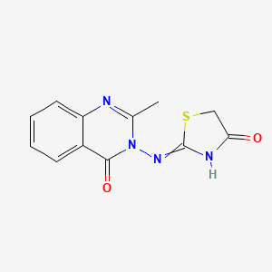 molecular formula C12H10N4O2S B11851520 2-((2-Methyl-4-oxoquinazolin-3(4H)-yl)amino)thiazol-4(5H)-one CAS No. 102569-59-5