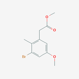 molecular formula C11H13BrO3 B11851539 Methyl 2-(3-bromo-5-methoxy-2-methylphenyl)acetate 