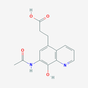 molecular formula C14H14N2O4 B11851735 3-(7-Acetamido-8-hydroxyquinolin-5-yl)propanoic acid 