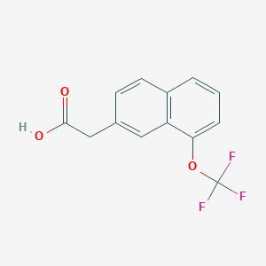 molecular formula C13H9F3O3 B11851771 1-(Trifluoromethoxy)naphthalene-7-acetic acid 