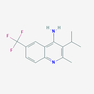 molecular formula C14H15F3N2 B11851849 3-Isopropyl-2-methyl-6-(trifluoromethyl)quinolin-4-amine 