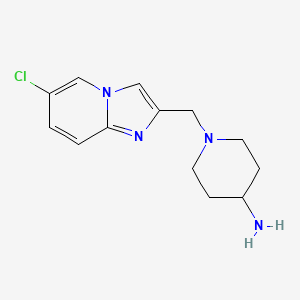 molecular formula C13H17ClN4 B11851942 1-((6-Chloroimidazo[1,2-a]pyridin-2-yl)methyl)piperidin-4-amine 