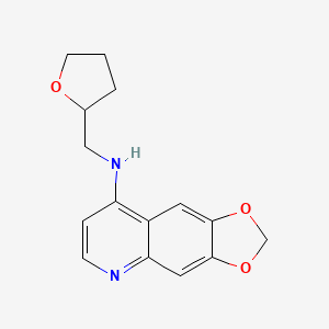 molecular formula C15H16N2O3 B11851973 N-((Tetrahydrofuran-2-yl)methyl)-[1,3]dioxolo[4,5-g]quinolin-8-amine CAS No. 500214-41-5