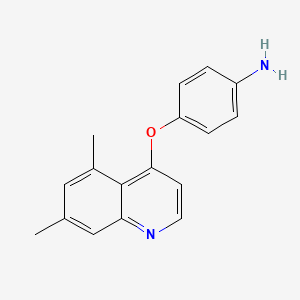 molecular formula C17H16N2O B11852020 4-((5,7-Dimethylquinolin-4-yl)oxy)aniline 