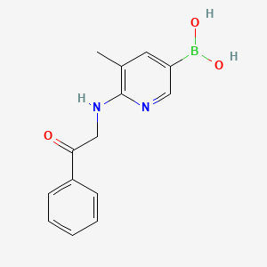 molecular formula C14H15BN2O3 B11852053 [5-Methyl-6-(phenacylamino)pyridin-3-yl]boronic acid 