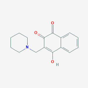 molecular formula C16H17NO3 B11852225 2-Hydroxy-3-(piperidin-1-ylmethyl)naphthalene-1,4-dione CAS No. 5718-82-1