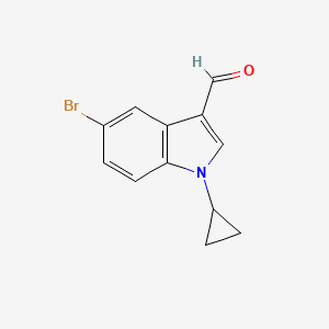 molecular formula C12H10BrNO B11852242 5-bromo-1-cyclopropyl-1H-indole-3-carbaldehyde 