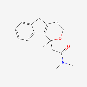 molecular formula C17H21NO2 B11852289 N,N-Dimethyl-2-(1-methyl-1,3,4,5-tetrahydroindeno[1,2-c]pyran-1-yl)acetamide CAS No. 57932-11-3