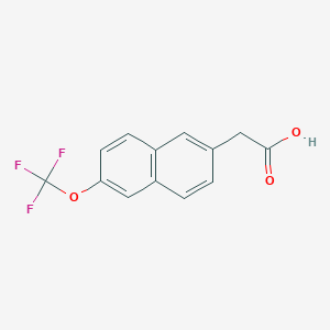 molecular formula C13H9F3O3 B11852296 2-(Trifluoromethoxy)naphthalene-6-acetic acid 
