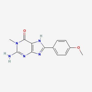 molecular formula C13H13N5O2 B11852314 2-Amino-8-(4-methoxyphenyl)-1-methyl-1H-purin-6(9H)-one CAS No. 921220-98-6