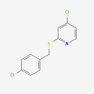 molecular formula C12H9Cl2NS B11852333 4-Chloro-2-((4-chlorobenzyl)thio)pyridine CAS No. 1346707-51-4