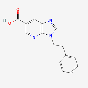 molecular formula C15H13N3O2 B11852371 Imidazo(4,5-b)pyridine-6-carboxylic acid, 3-phenethyl- CAS No. 2814-33-7