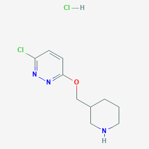 molecular formula C10H15Cl2N3O B11852416 3-Chloro-6-(piperidin-3-ylmethoxy)-pyridazine hydrochloride CAS No. 1185311-75-4