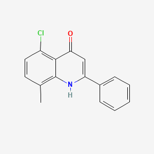 molecular formula C16H12ClNO B11852551 5-Chloro-8-methyl-2-phenylquinolin-4-ol 