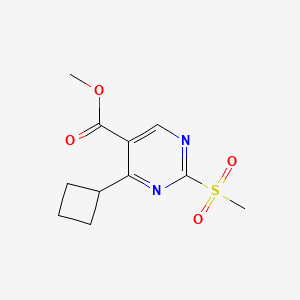 molecular formula C11H14N2O4S B11852586 Methyl 4-cyclobutyl-2-(methylsulfonyl)pyrimidine-5-carboxylate 
