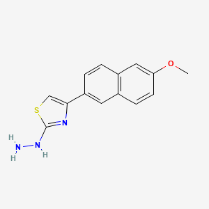 molecular formula C14H13N3OS B11852605 2-Hydrazinyl-4-(6-methoxynaphthalen-2-yl)thiazole 